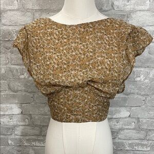 BKK Chance Floral Cropped Top with open back